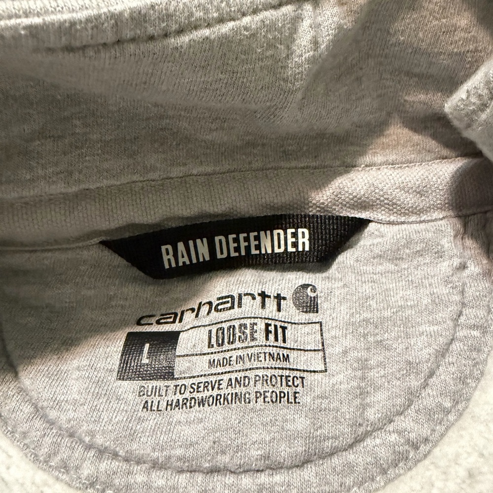 Men’s Carhartt Rain Defense Gray Quarter-Zip Hoodie - Size Large - Picture 4 of 4